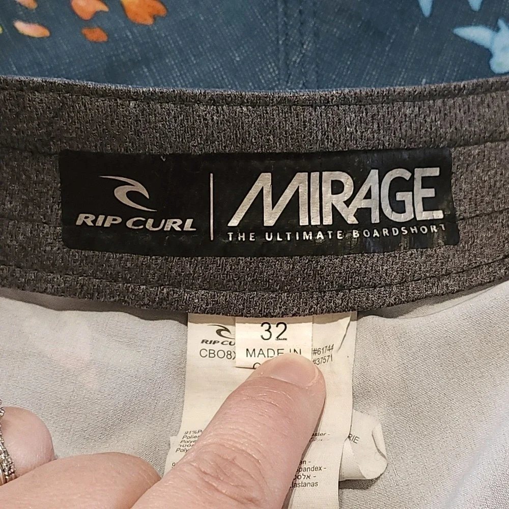 Rip Curl Mirage Boardshorts Size 32 Teal Tropical Pineapple Swim Trunks Surf